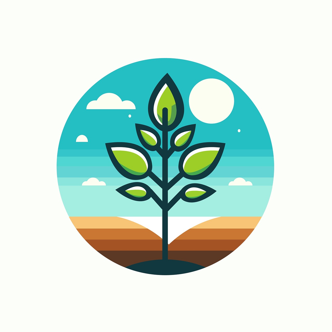 tree, house, nature, icon, fantasy, drawing, landscape, flat design